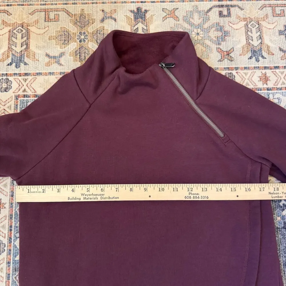 Athleta Cozy Karma Asym Pullover Deep Crocus Violet Sweater Women’s Size XS - Picture 8 of 11